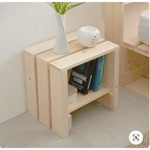 Mesa de Noche Tokio Moderna 30x40 Café Pino