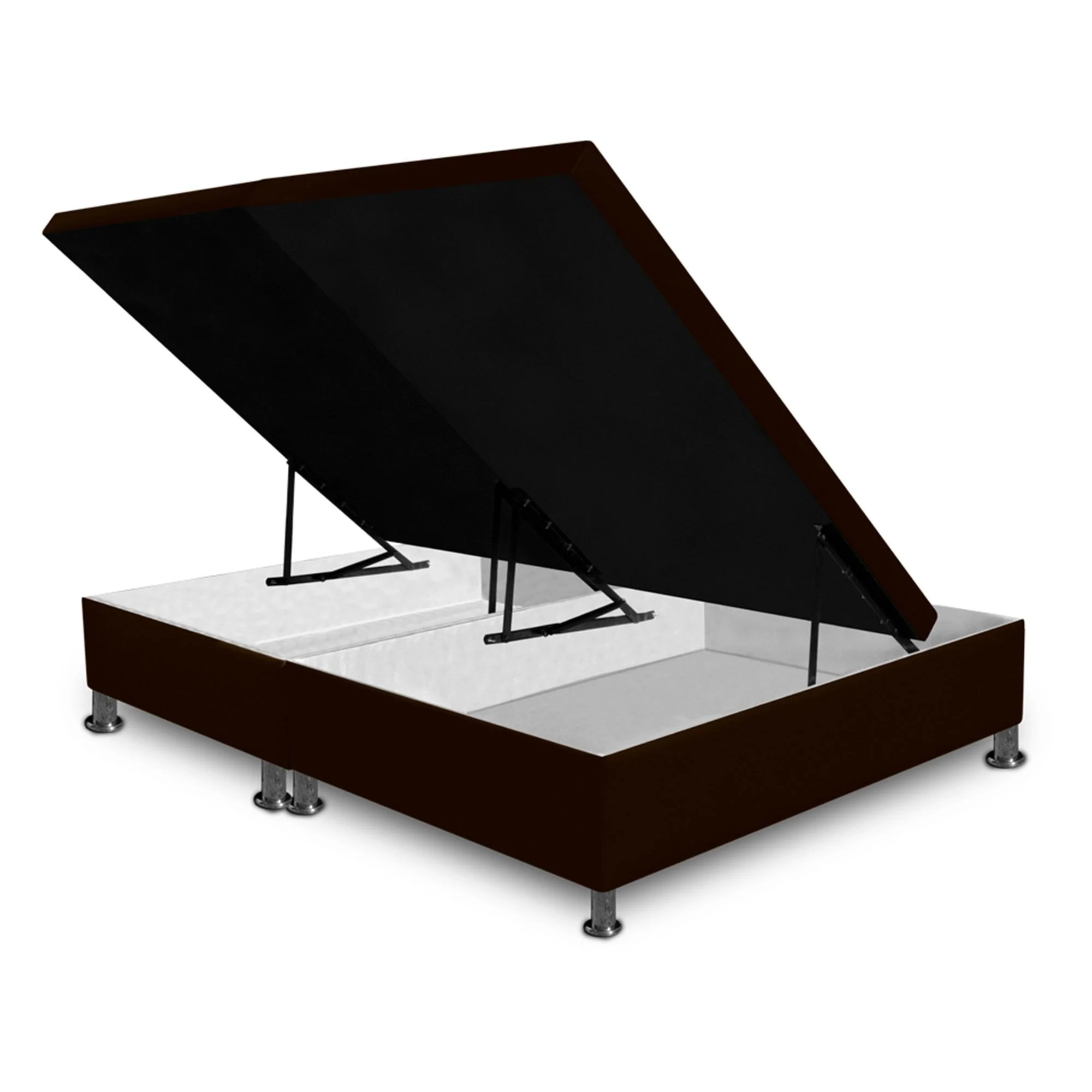 Cama Baúl Cafe 200x43Cm Para Cochón King 200 X 200 Cm Dividida - Imagen 2