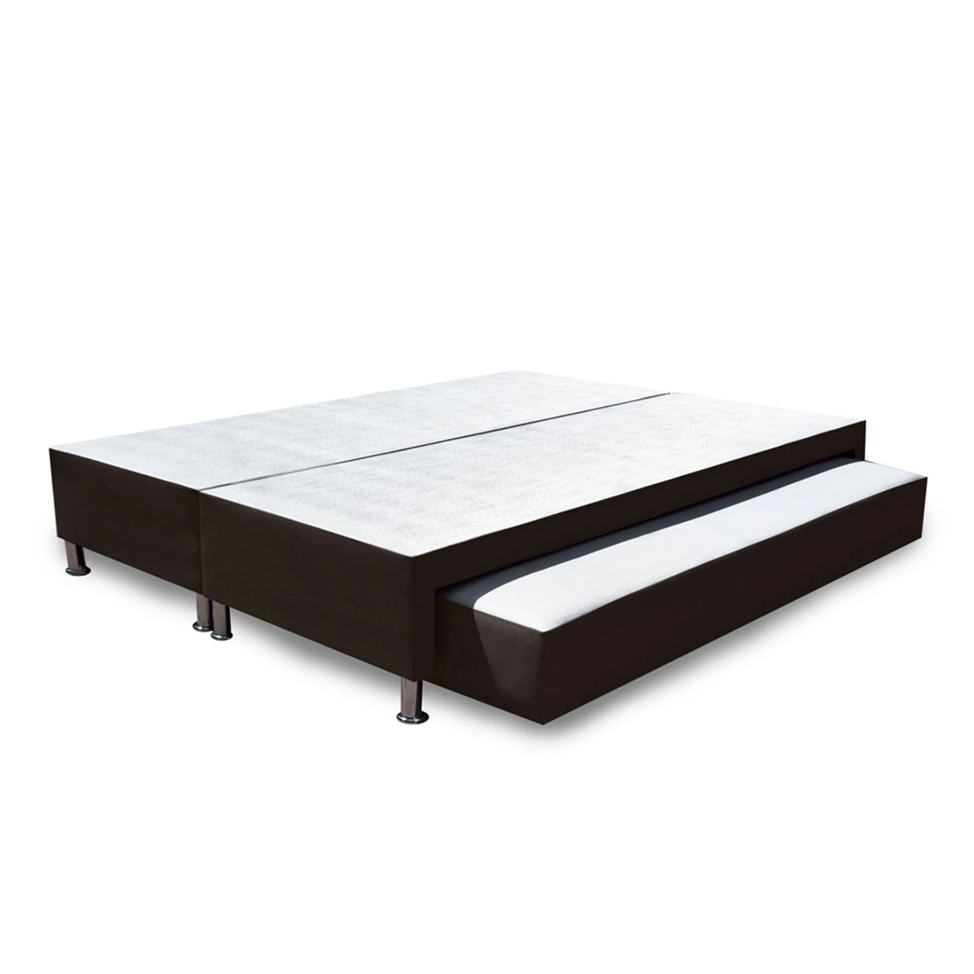 Cama Nido Dividida Cafe 160x40Cm Para Cochón Queen 160 X 190 Cm - Imagen 2