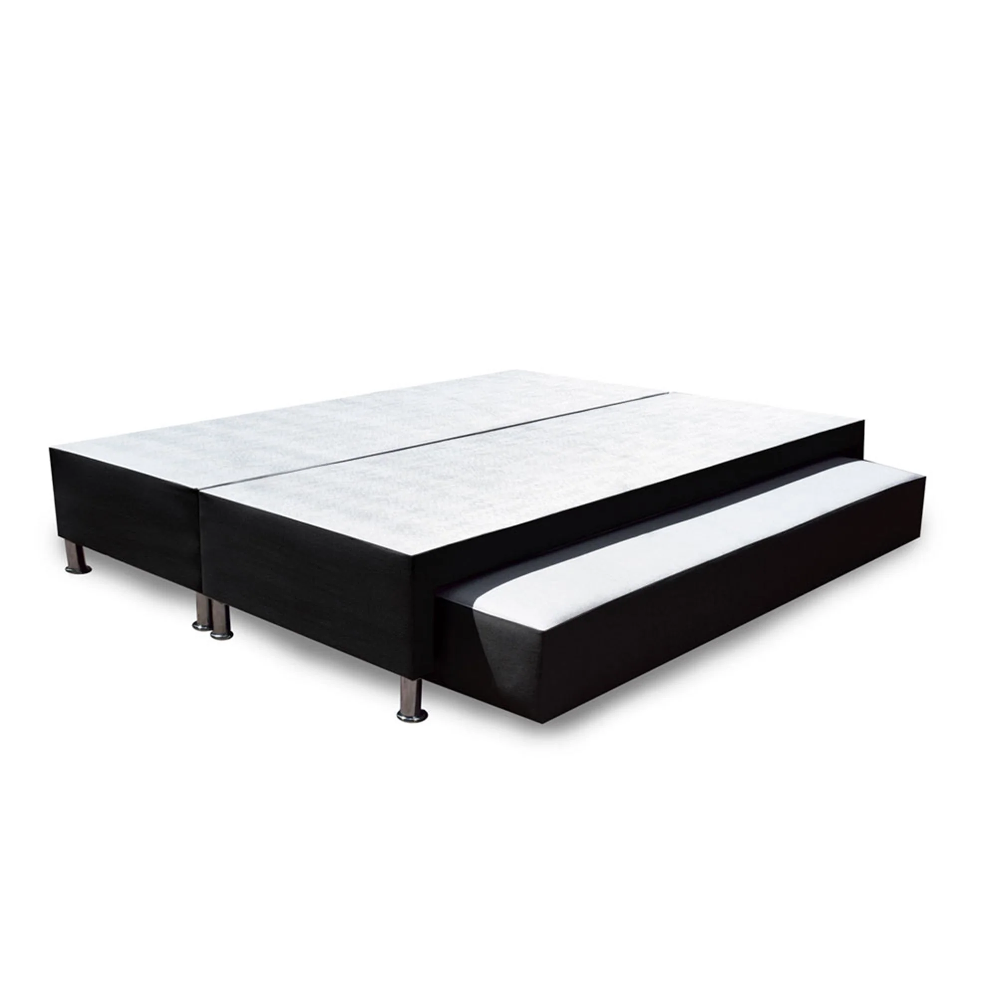 Cama Nido Dividida Negro 160x40Cm Para Cochón Queen 160 X 190 Cm