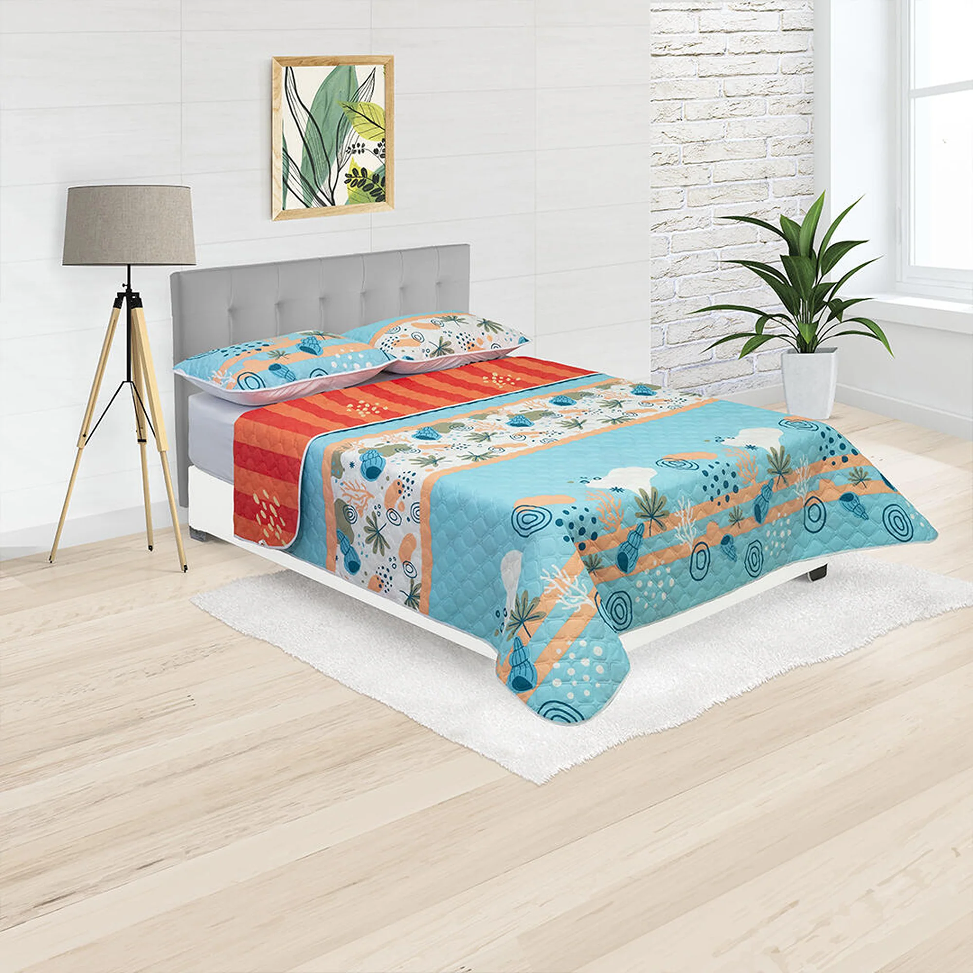 Cubrelecho Termosellado Azul 140x190cm Doble Faz de Oceano - Imagen 2