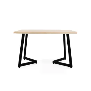 Comedor Rectangular Rio Duna y Negro Metálico 120x74cm De Cuatro Puestos Sin Sillas
