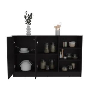 Isla de Cocina Ginger Wengue 150x90.6cm Con Seis Compartimientos