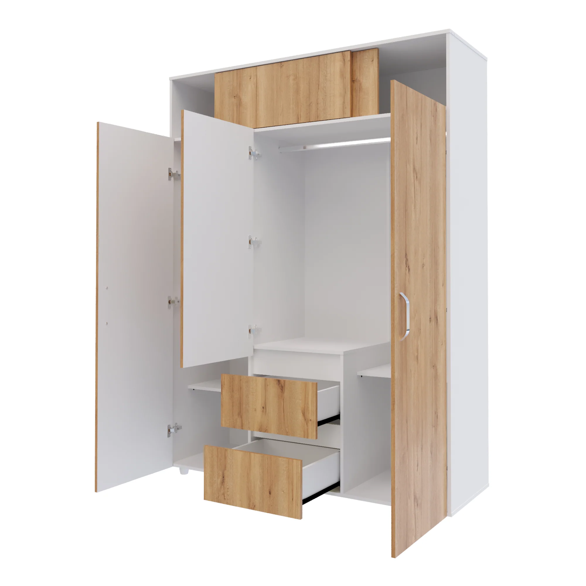 Closet Aurora Duna y Blanco 150x200cm con Dos Cajones y con Ocho Compartimientos - Imagen 5