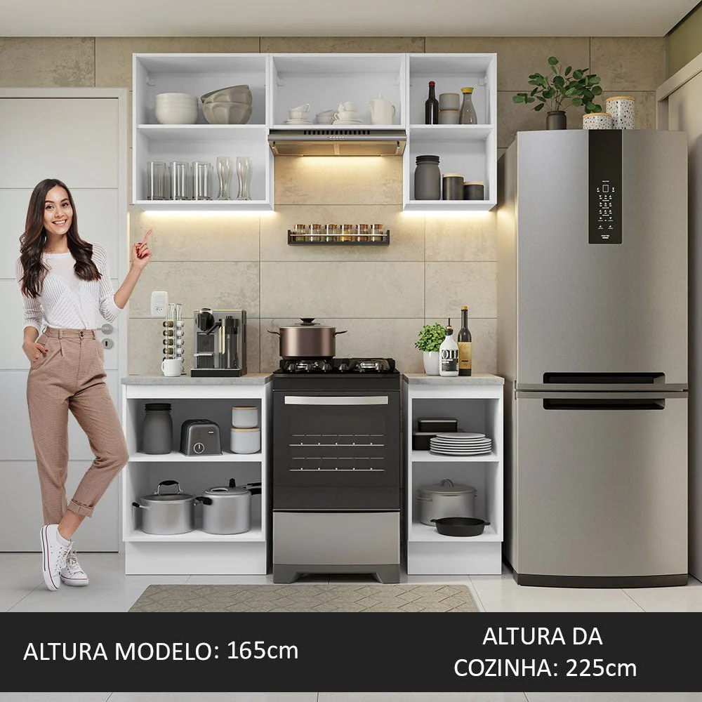 Cocina Integral Glamy Blanco 160x225cm sin Mesón y sin Pozuelo - Imagen 4
