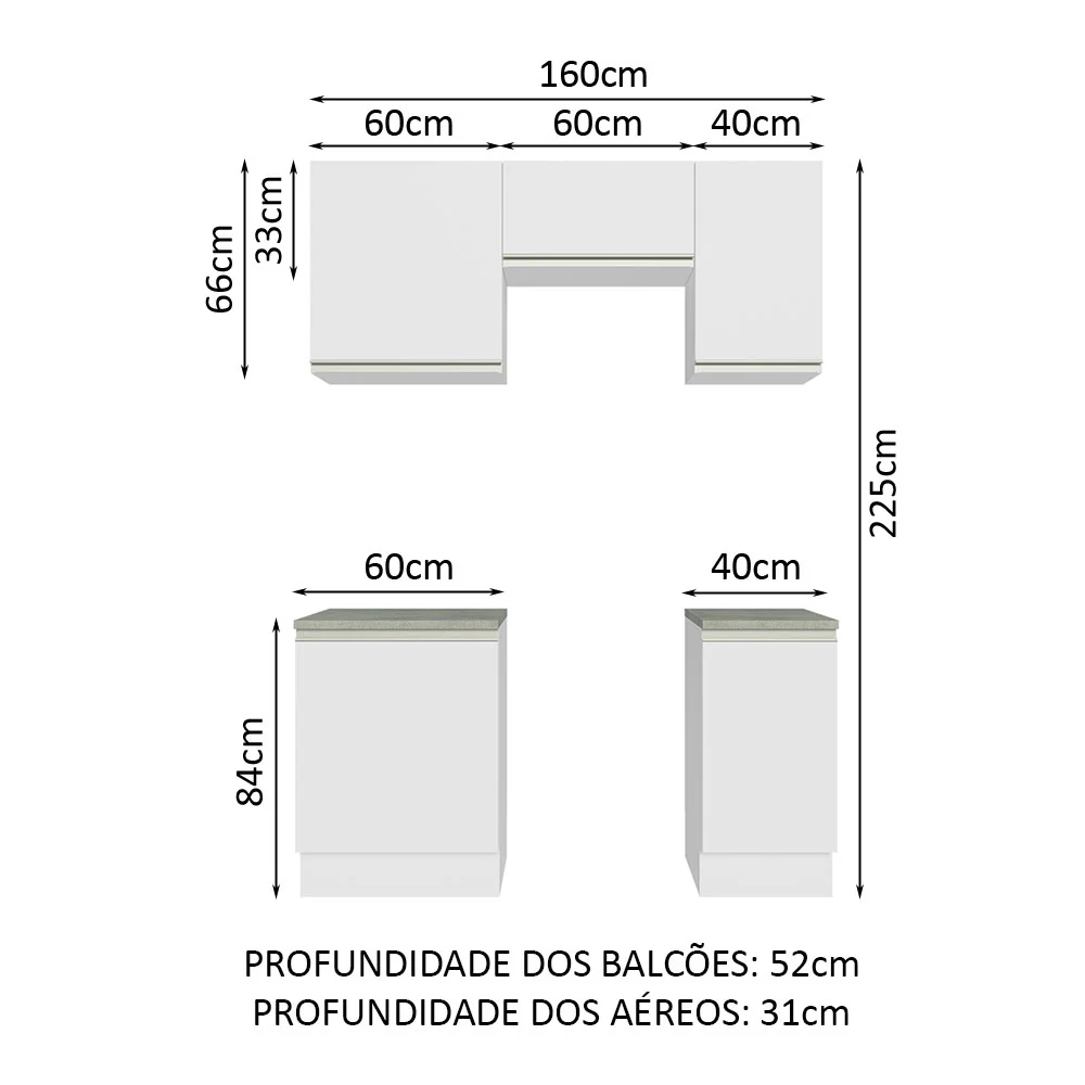 Cocina Integral Glamy Blanco 160x225cm sin Mesón y sin Pozuelo - Imagen 9