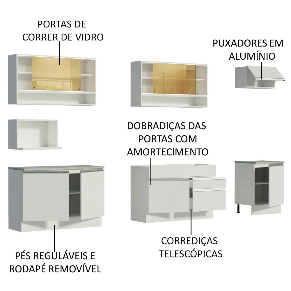 Cocina Integral Verona Blanco 300x225cm sin Mesón y sin Estufa - Imagen 9