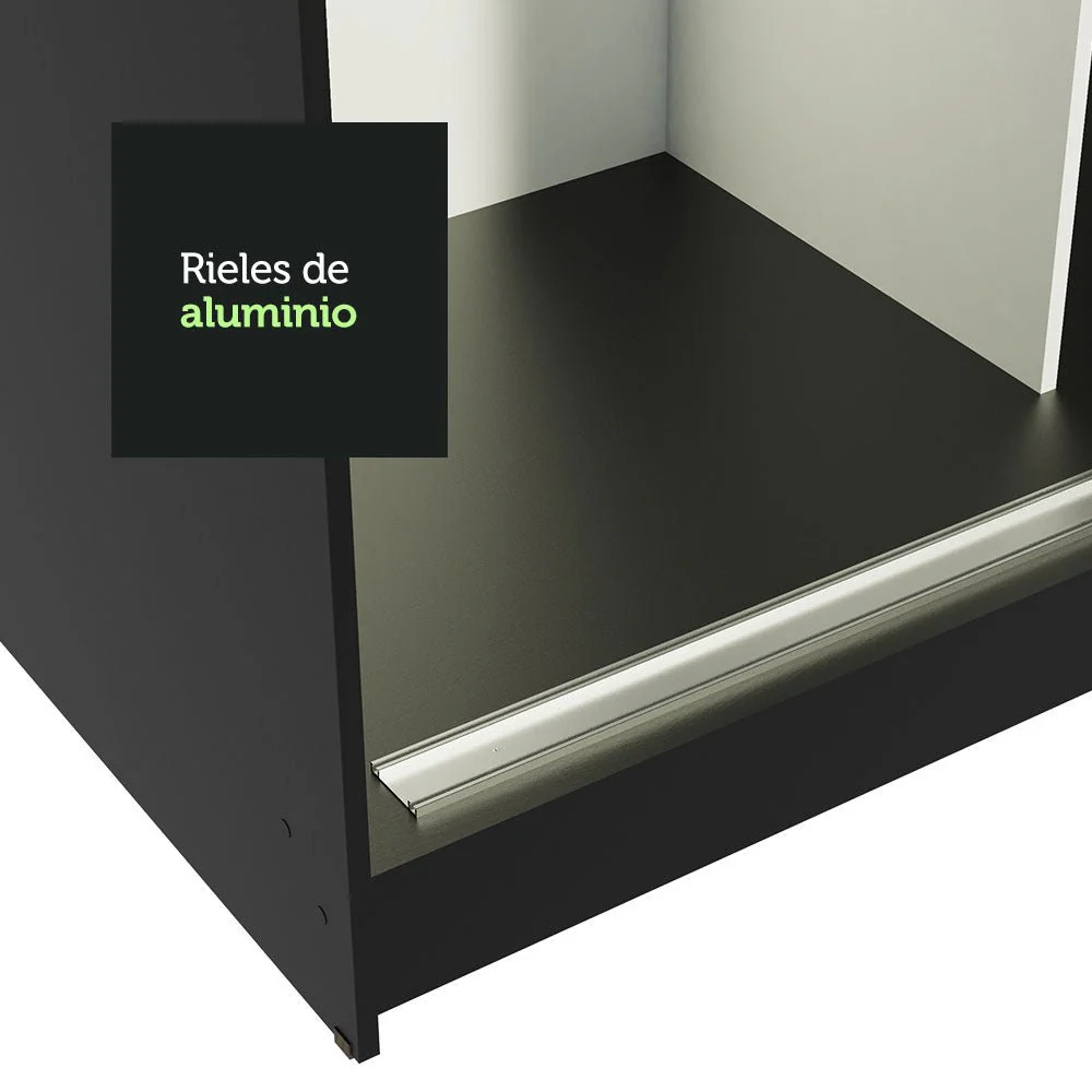 Closet Tokio Negro y Marron 109x218cm con Espejo con Dos Cajones Cinco Entrepaños y Siete Compartimientos - Imagen 8