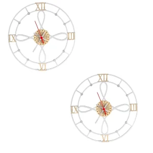Set X 2 Relojes de Pared Gothic Blanco 31x31cm Circular Analogo de Baterias