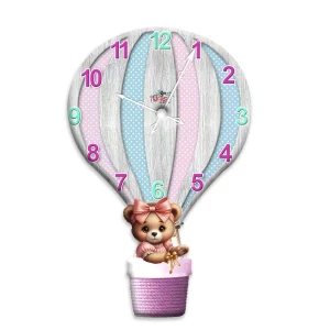 Reloj de Pared Kids Rosa 25.3x40cm Irregular Analogo de Baterias