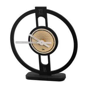Reloj de Mesa Orion Negro 20x20cm Circular Analogo de Baterias