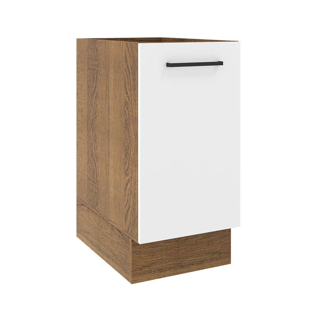 Mueble Inferior de Cocina Agata Marron y Blanco 35x81cm sin Mesón y sin Pozuelo - Imagen 2