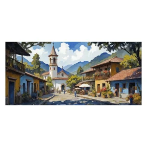 Cuadro decorativo Moderno Pueblito de Recuerdos 120x57cm