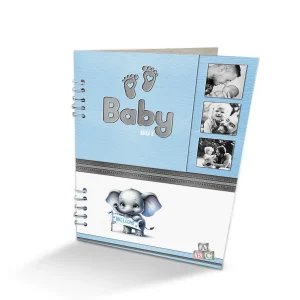 Álbum de Fotos Babyboy Blanco y Azul 24x32cm Argollado de Veinte Páginas