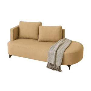 Sofá Dubai Curvo Beige 160x70cm De Tres Puestos Antifluido