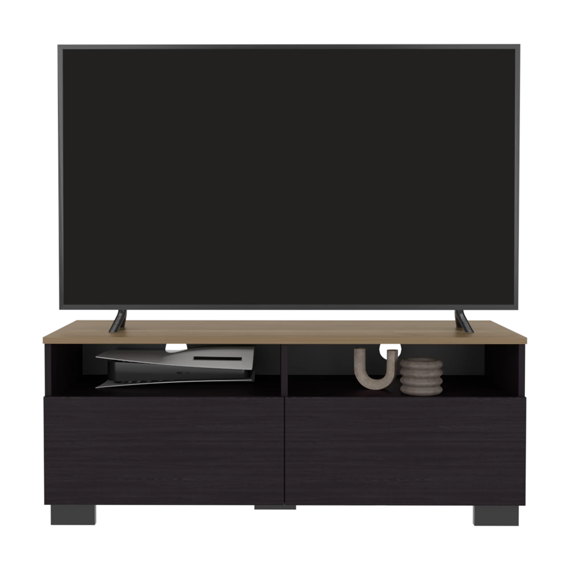 Rack de TV Colman Wengue y Fresno 113x45cm para TV Hasta 50 Pulgadas con Cuatro Compartimientos - Imagen 8