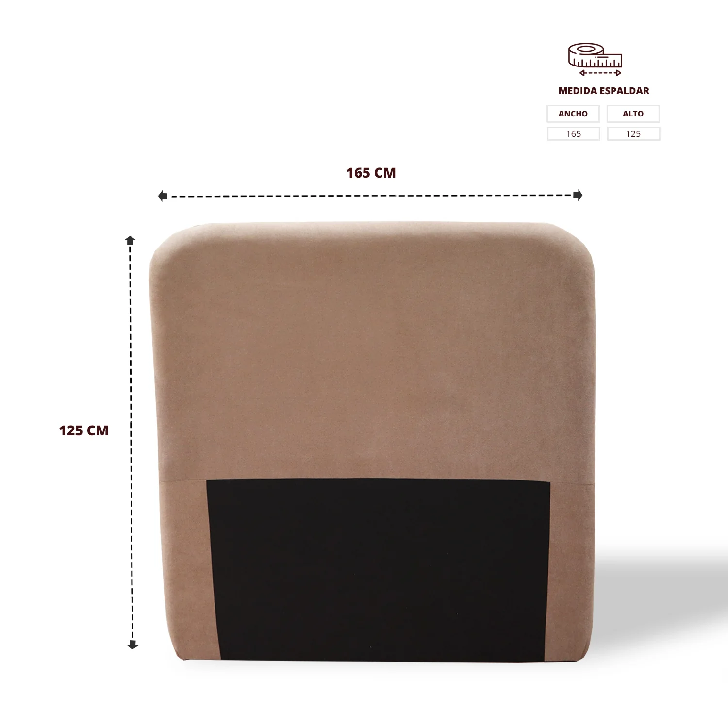 Cabecero de Piso Comfort Camel 160x125cm Abullonado para Cama Queen - Imagen 5