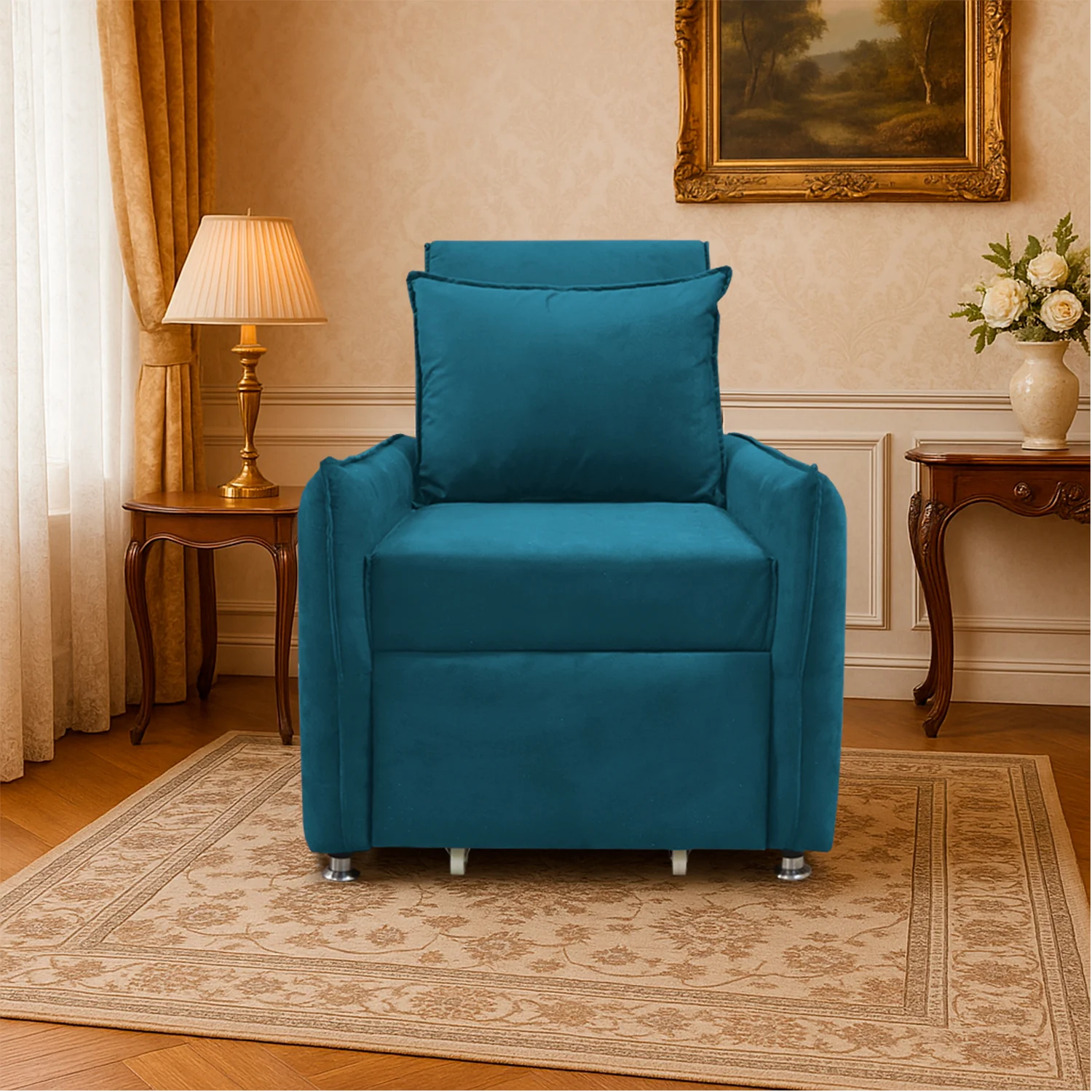 Silla Multipropósito Napoli Turquesa 75x94cm de Un Puesto Reclinable Antifluido y sin Apoya Brazos - Imagen 3