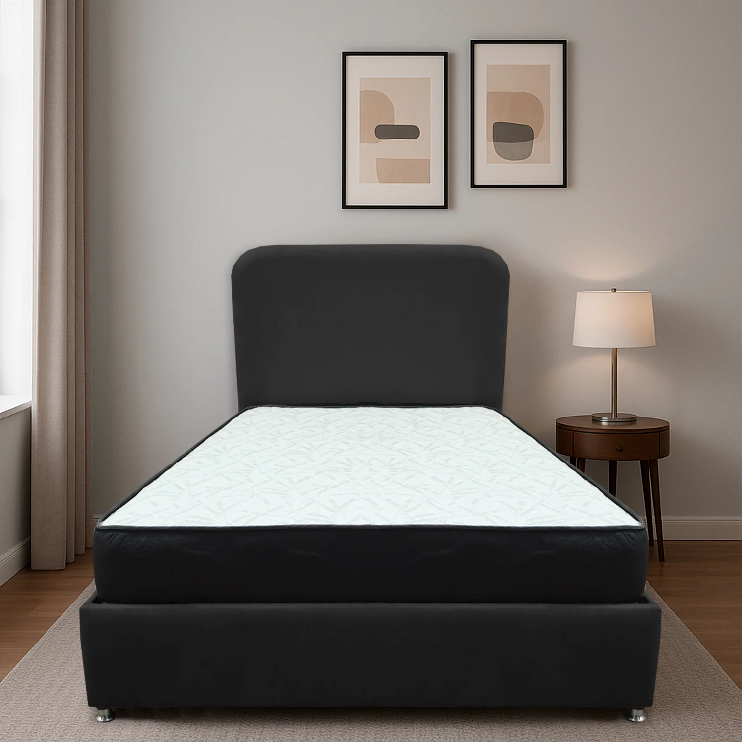 Combo Base Cama y Colchón Comfort Negro para Cama Sencilla 100 X 190 Cm con Patas - Imagen 3