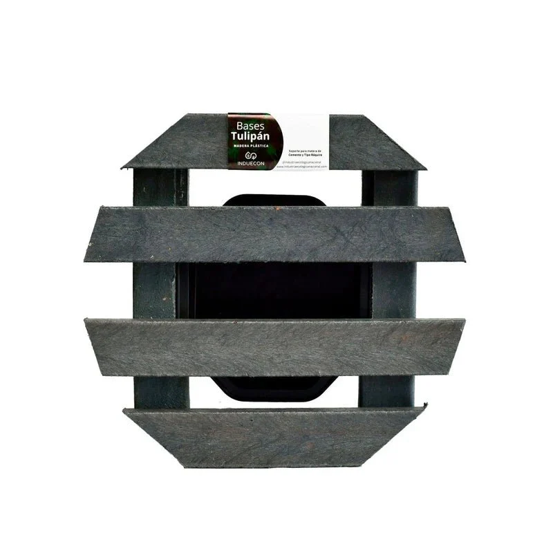 Base para Materas Exterior Tulipán Negro 30x10cm Circular con Rodachines Apto Para Intemperie