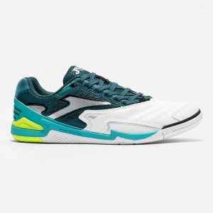 Zapatillas Futbol Sala Cancha 2602 IN Verde Turquesa Blanco