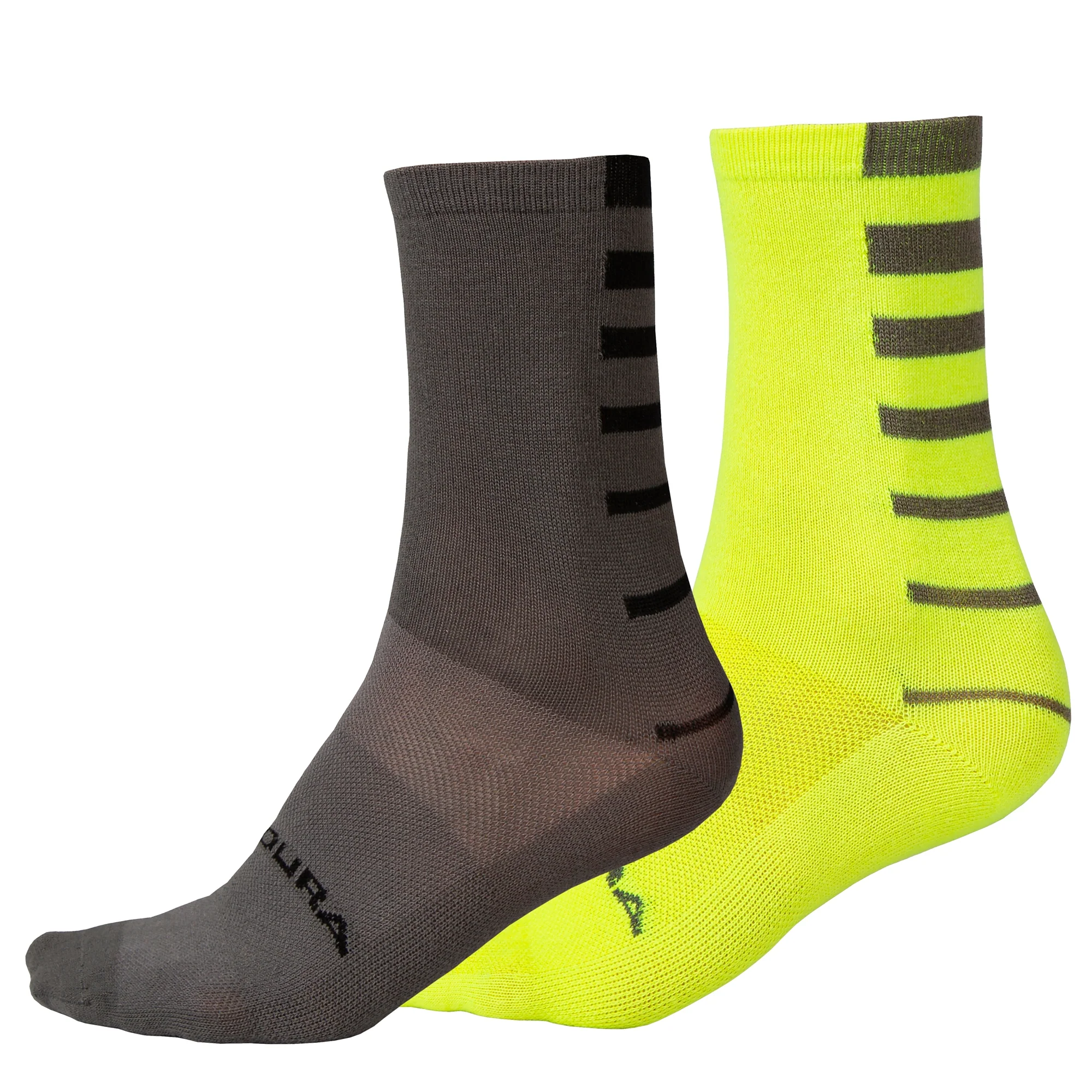ENDURA COOLMAX STRIPE Calcetines de 2 pares Amarillo/Gris - Imagen 2